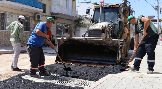 ALSANCAK MAHALLESİNDE SICAK ASFALT İLE KAPLANAN YOL YENİLENDİ